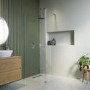 800mm Chrome Shower Screen for Wet Room & Walk In Shower with 300mm Hinged Flipper Panel – Corvus