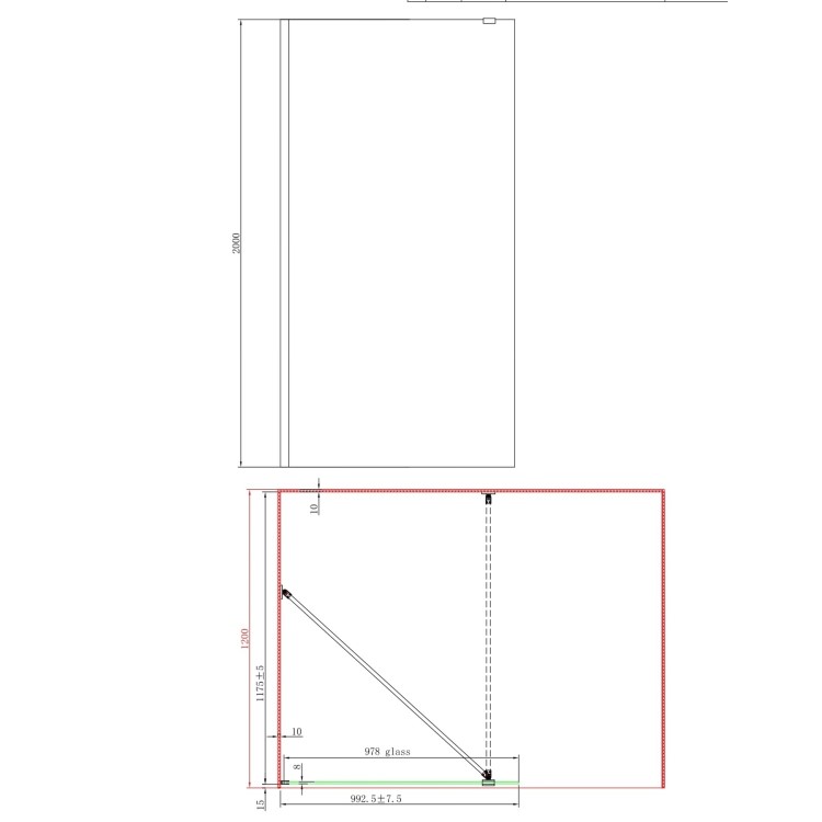 900mm Chrome Shower Screen for Wet Room & Walk In Shower with 300mm Hinged Flipper Return Panel – Corvus