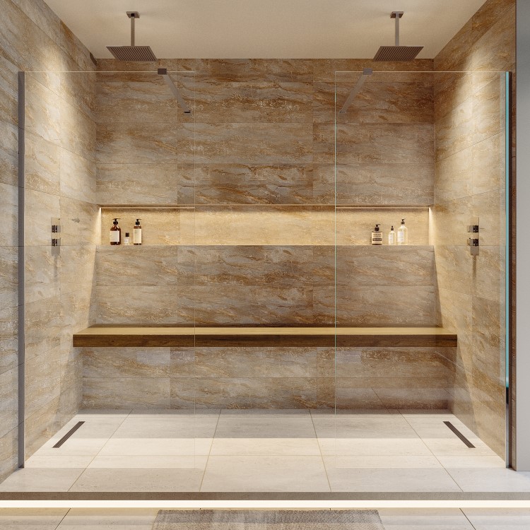 2500mm Chrome Double Shower Screen for Wet Room & Walk In Shower – Corvus
