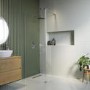 1000mm Chrome Shower Screen for Wetroom & Walk In Shower with 300mm Hinged Flipper Panel - Corvus
