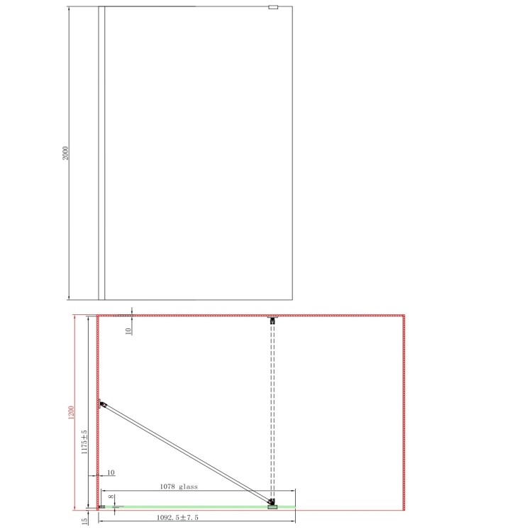 1000mm Chrome Shower Screen for Wet Room & Walk In Shower with 300mm Hinged Flipper Return Panel – Corvus