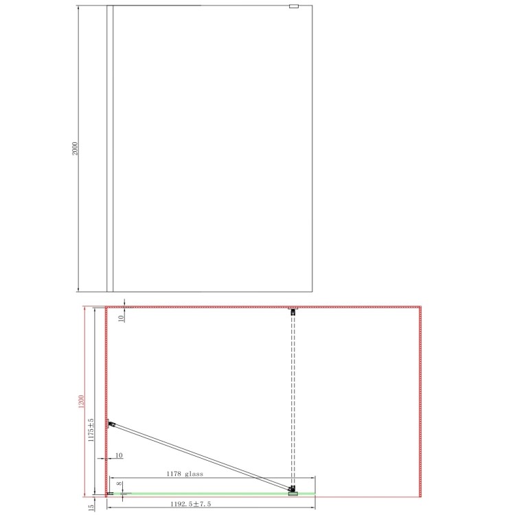 1100mm Chrome Shower Screen for Wet Room & Walk In Shower with 300mm Hinged Flipper Return Panel – Corvus