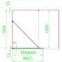 Grade A1 - 1000mm Black Framed Wet Room Shower Screen with Return Panel - Zolla