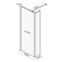 Grade A1 - 1000mm Black Framed Wet Room Shower Screen with Return Panel - Zolla