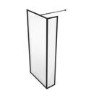 Grade A1 - 1100mm Black Framed Wet Room Shower Screen with Return Panel - Zolla