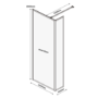 Grade A1 - 1100mm Black Framed Wet Room Shower Screen with Return Panel - Zolla