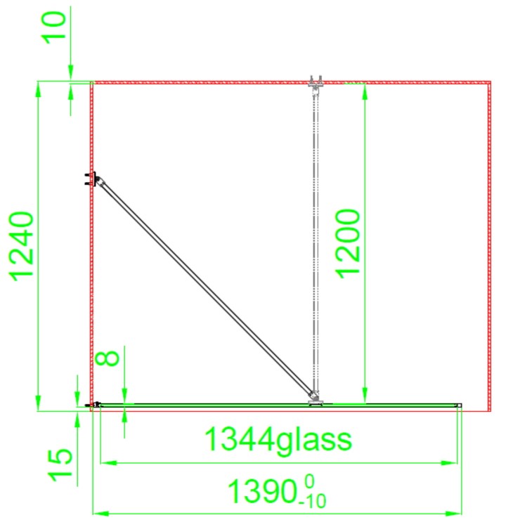 Grade A1 - 1400mm Black Framed Wet Room Shower Screen with Return Panel - Zolla