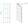1000mm Black Grid Shower Screen for Wet Room & Walk In Shower with 300mm Fixed Panel- Nova