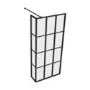Grade A1 - 1100mm Black Grid Framework Wet Room Shower Screen with 300mm Fixed Panel - Nova