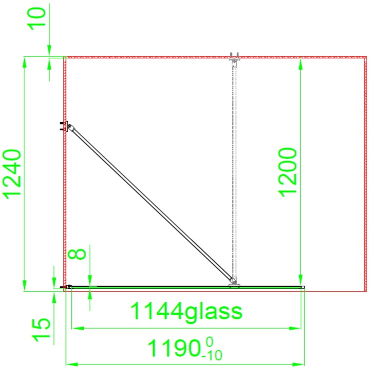 Grade A1 - 1200mm Black Grid Framework Wet Room Shower Screen with 300mm Fixed Panel - Nova