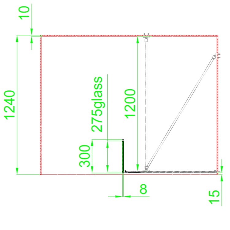 Grade A1 - 1000mm Black Fluted Glass Wet Room Shower Screen with Return Panel - Volan
