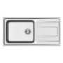 Single Bowl Inset Chrome Stainless Steel Kitchen Sink with Reversible Drainer - Enza Isabella