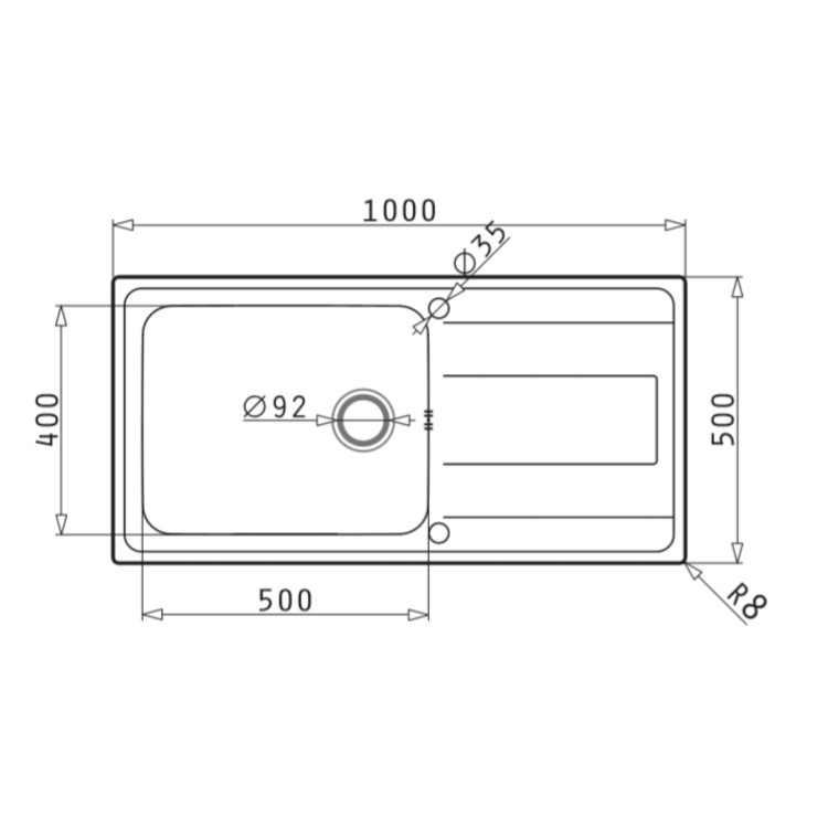 Single Bowl Inset Chrome Stainless Steel Kitchen Sink with Reversible Drainer - Enza Isabella