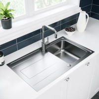 Single Bowl Inset Chrome Stainless Steel Kitchen Sink with Reversible Drainer- Enza Isabella Single Bowl Inset Chrome Stainless Steel Kitchen Sink with Reversible Drainer- Enza Isabella