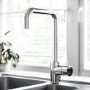 Single Bowl Chrome Stainless Steel Reversible Inset Kitchen Sink with Mixer Tap Set - Enza
