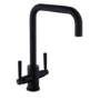 Black Composite Single Bowl Kitchen Sink & Matt Black Mixer Tap Bundle - Essence Amelia & Enza Elwood