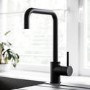 1 Bowl Black Reversible Composite Inset Kitchen Sink with Mixer Tap Set - Essence