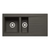 1.5 Bowl Black Composite Kitchen Sink with Reversible Drainer - Essence Amelia