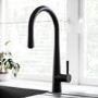 1.5 Bowl Black Reversible Composite Inset Kitchen Sink with Pull Out Kitchen Mixer Tap Set - Essence