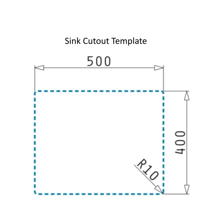 GRADE A2 - Single Bowl Undermount Black Granite Composite Kitchen Sink - Enza Madison