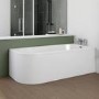 Grade A1 - Jersey J Shaped Right Hand Bath with Bath Panel - 1700mm x 750mm