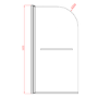 Freestanding Single Ended Left Hand Corner Shower Bath with Chrome Bath Screen with Towel Rail 1650 x 800mm - Amaro