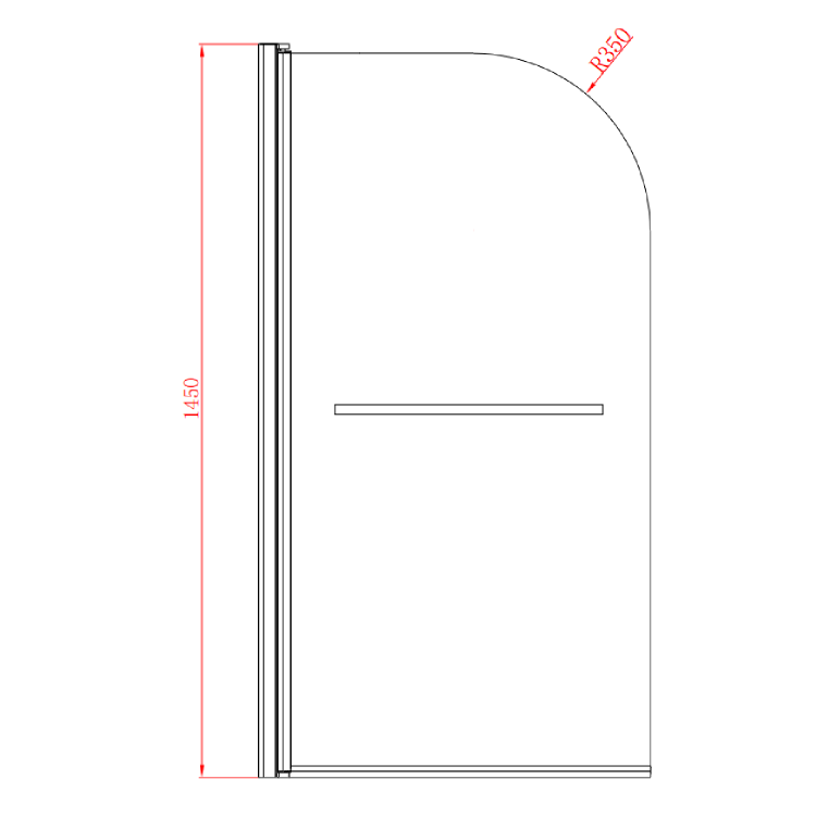 Freestanding Single Ended Left Hand Corner Shower Bath with Chrome Bath Screen with Towel Rail 1650 x 800mm - Amaro