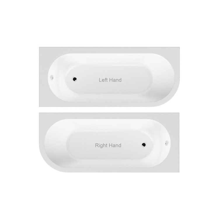 Grade A1 - Jersey J Shaped Left Hand Bath with Bath Panel - 1700mm x 750mm 