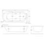 Grade A1 - Jersey J Shaped Left Hand Bath with Bath Panel - 1700mm x 750mm 