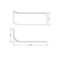 ALMOST PERFECT - J Shape Shower Bath Right Hand with Front Panel & Chrome Bath Screen with Towel Rail 1700 x 750mm - Jersey