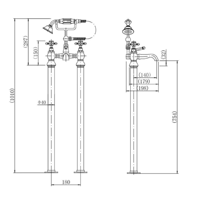 Oxford Bath Shower and Basin Tap Pack