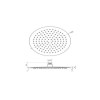 250mm Chrome Ultra Slim Round Rainfall Shower Head with Ceiling Arm