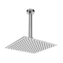 BUN/BeBa_26743/78242 250mm Chrome Ultra Slim Square Rainfall Shower Head with Ceiling Arm