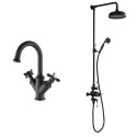 BUN/BeBa_26748/78932 Camden Matt Black Shower and Tap Pack