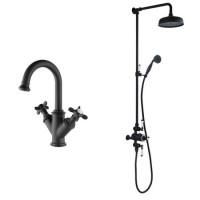 Camden Matt Black Shower and Tap Pack Camden Matt Black Shower and Tap Pack