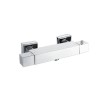 GRADE A1 - Cube thermostatic square bar shower valve - bottom outlet