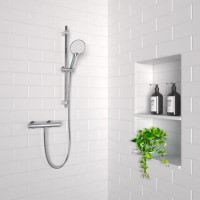 Thermostatic Mixer Bar Shower with Slide Rail Kit & Hand Shower - Flow