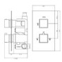 ONLY OPENED - Cube square twin shower valve - 1 outlet