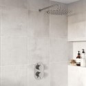 BUN/BeBa_26807/77553 Chrome 1 Outlet Wall Mounted Thermostatic Mixer Shower Set With 250mm Shower Head - Flow
