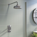 BUN/BeBa_26808/77557 Chrome 1 Outlet Wall Mounted Thermostatic Mixer Shower Set - Cambridge