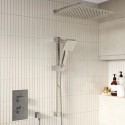 BUN/BeBa_26809/77561 Chrome 2 Outlet  Wall Mounted Thermostatic Mixer Shower Set with Hand Shower - Cube