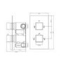 Chrome 2 Outlet  Wall Mounted Thermostatic Mixer Shower Set with Hand Shower - Cube