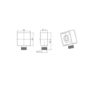 Chrome 2 Outlet  Wall Mounted Thermostatic Mixer Shower Set with Hand Shower - Cube