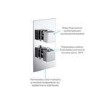 Chrome 2 Outlet  Ceiling Mounted Thermostatic Mixer Shower Set with Hand Shower - Cube