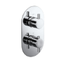 Chrome Dual Outlet Wall Mounted Thermostatic Mixer Shower Set With Hand Shower - Arissa