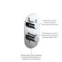 Chrome 2 Outlet Ceiling Mounted Thermostatic Mixer Shower Set With Hand Shower - Flow