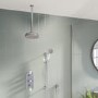 Chrome 2 Outlet  Ceiling Mounted Thermostatic Mixer Shower Set with Hand Shower - Cambridge
