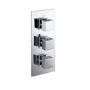 Chrome Dual Outlet Wall Mounted Thermostatic Mixer Shower  with Hand Shower & Overflow Bath Filler - Cube