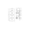 Chrome Dual Outlet Wall Mounted Thermostatic Mixer Shower  with Hand Shower &amp; Overflow Bath Filler - Cube