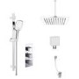 Chrome Dual Outlet Ceiling Mounted Thermostatic Mixer Shower  with Hand Shower & Overflow Bath Filler - Cube